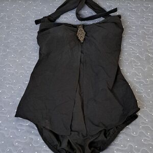 Tara Grinna black one piece bathing suit size 6
